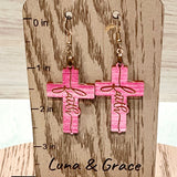 2.5 Inch Acrylic Dangle Cross Earrings